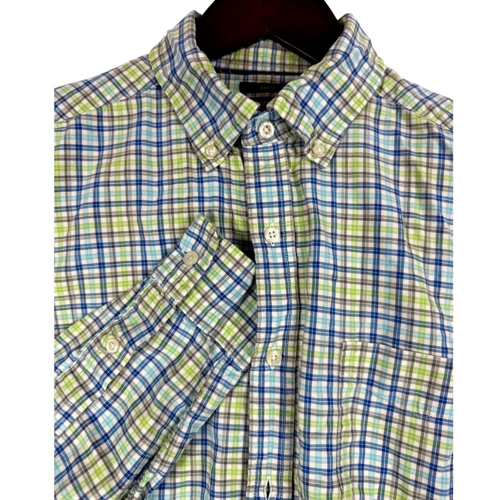 Cremieux Classics Men's L Large Slim Fit Button Down Plaid Shirt
